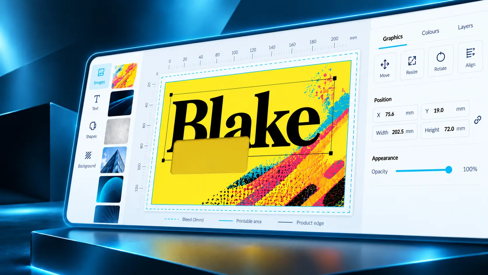 Web-to-print browser-based artwork Creator